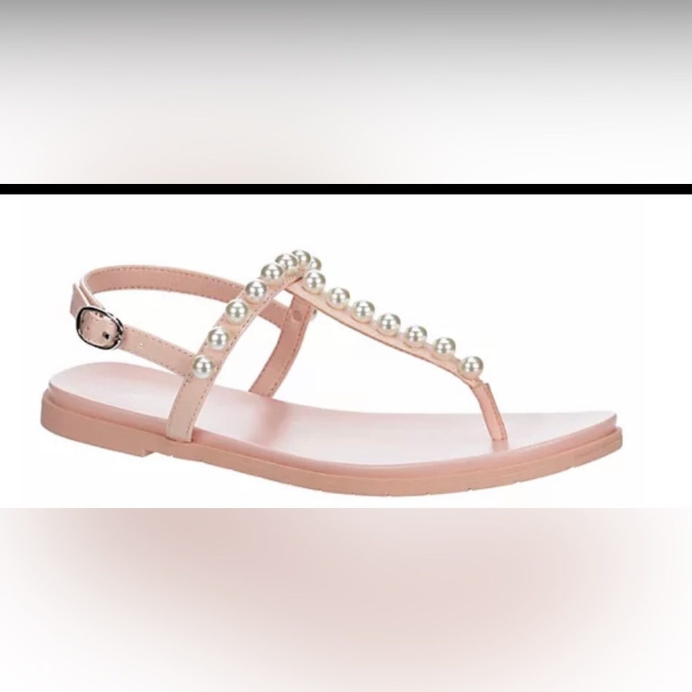 Pink Sandals with Pearl Accents